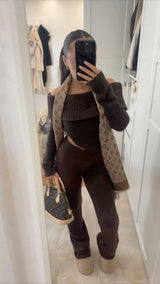 LV Scarf Brown reversible